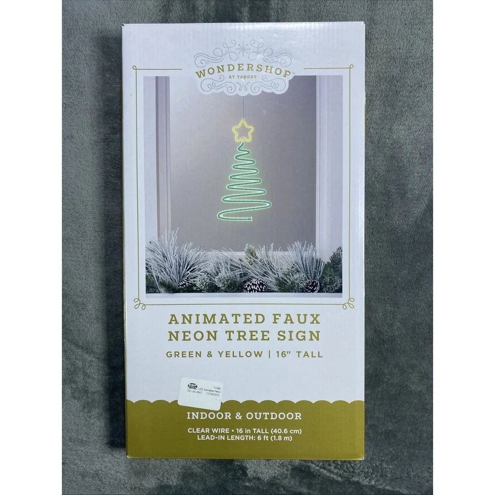 Wondershop LED Animated Neon Christmas Tree Hangable Sign 16
